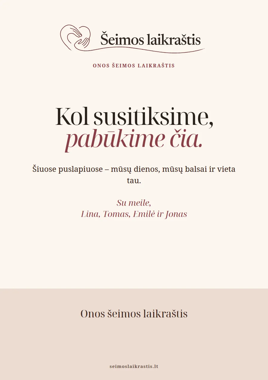 Galinis viršelis su šeimos linkėjimais